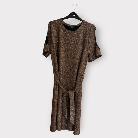next Dresses & Skirts - - Bronze gold brown dress glitzy next size 14 next petite new ladies party